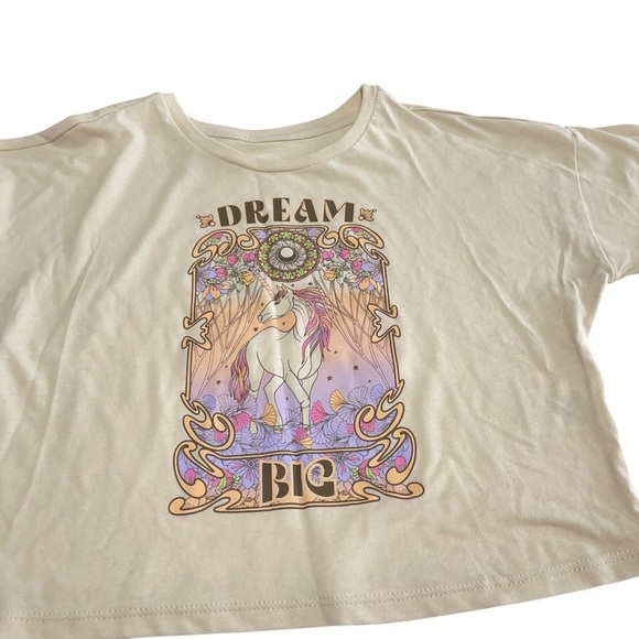 Wonder nation Girls Graphic Cropped T-Shirts - Pink and Cream size S 6-6X - Picture 6 of 11